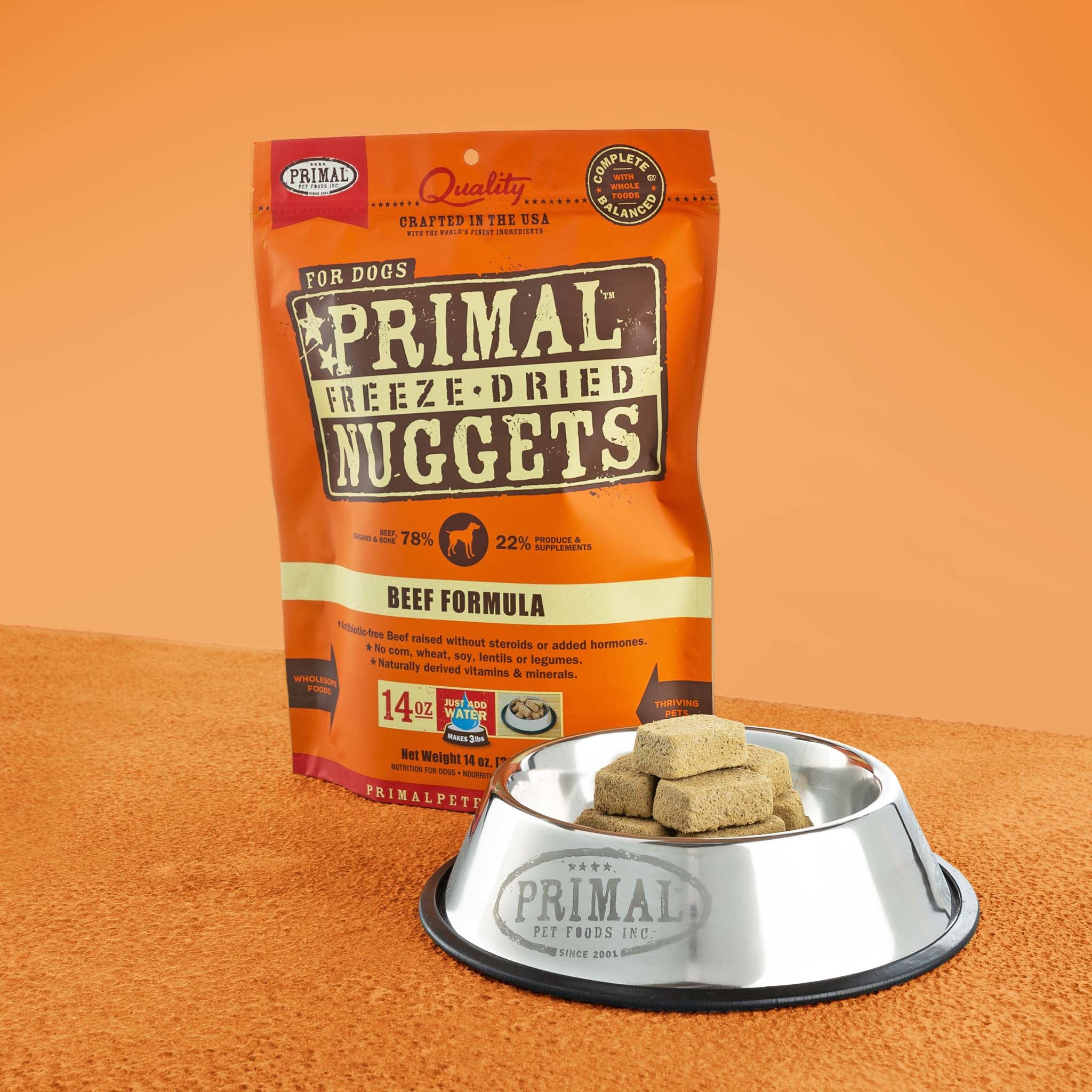 Primal Pet Foods Canine Raw Freeze Dried Nuggets Beef Formula 14 oz