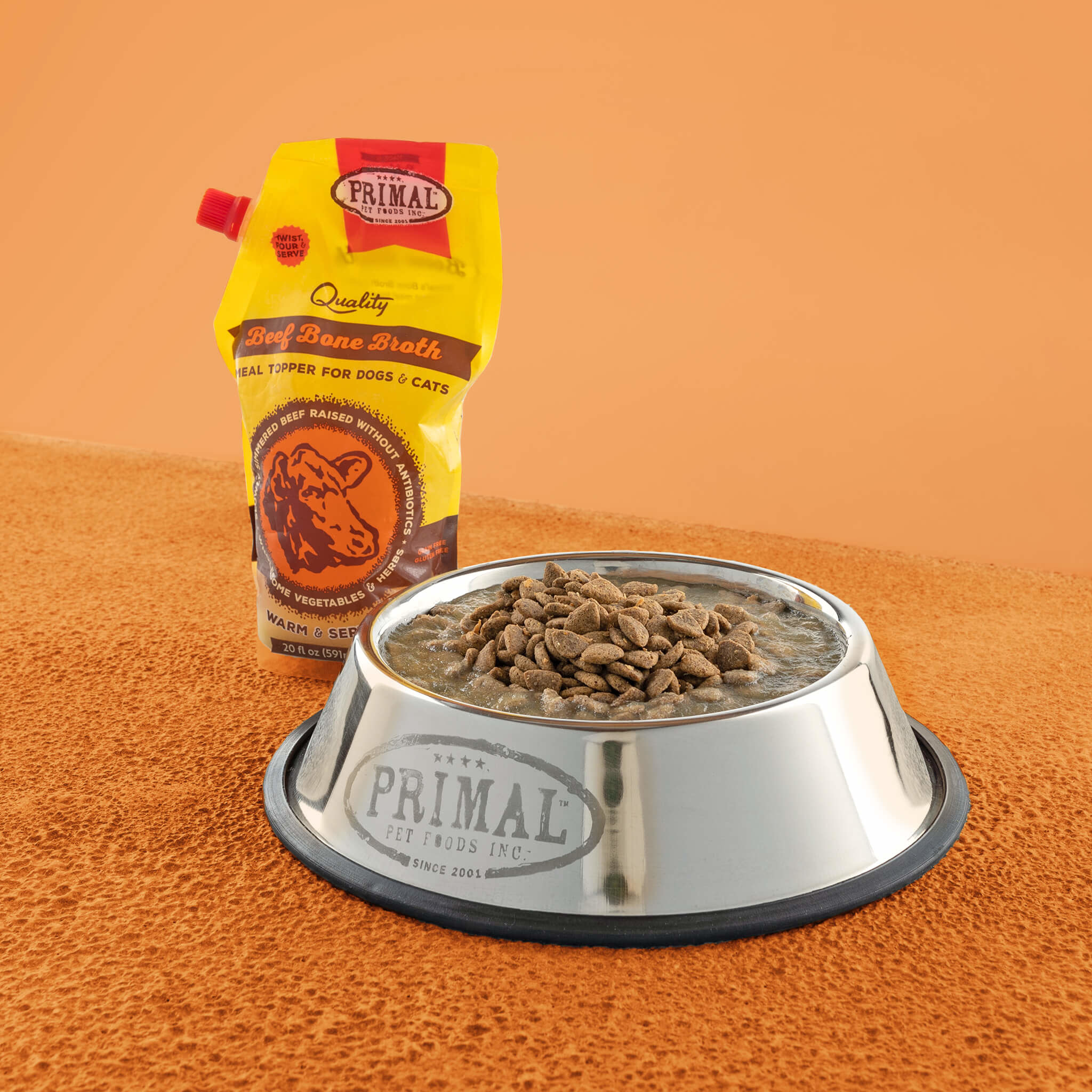 Primal Pet Foods Frozen Bone Broth For Dogs & Cats Beef Noah's Ark