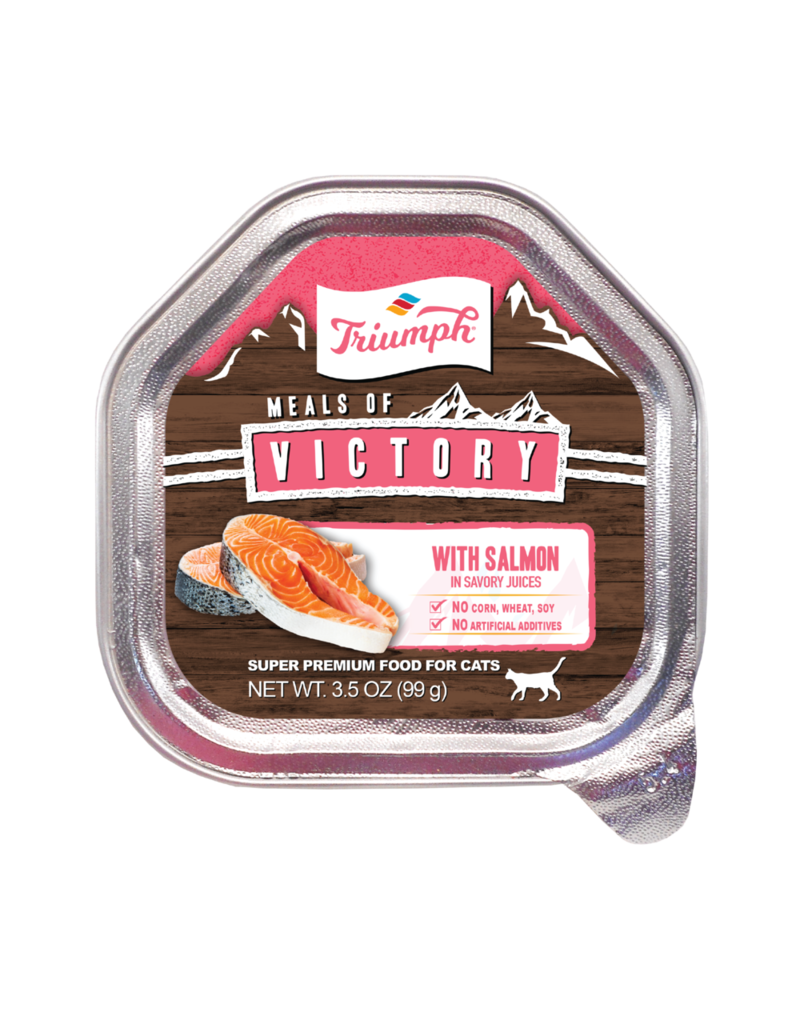 Triumph Triumph Meals Of Victory With Salmon Recipe Wet Cat Food 3.5 oz Tray