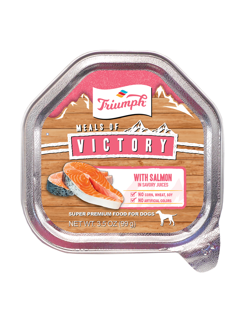 Triumph Triumph Meals Of Victory With Salmon Recipe Wet Dog Food 3.5 oz Tray