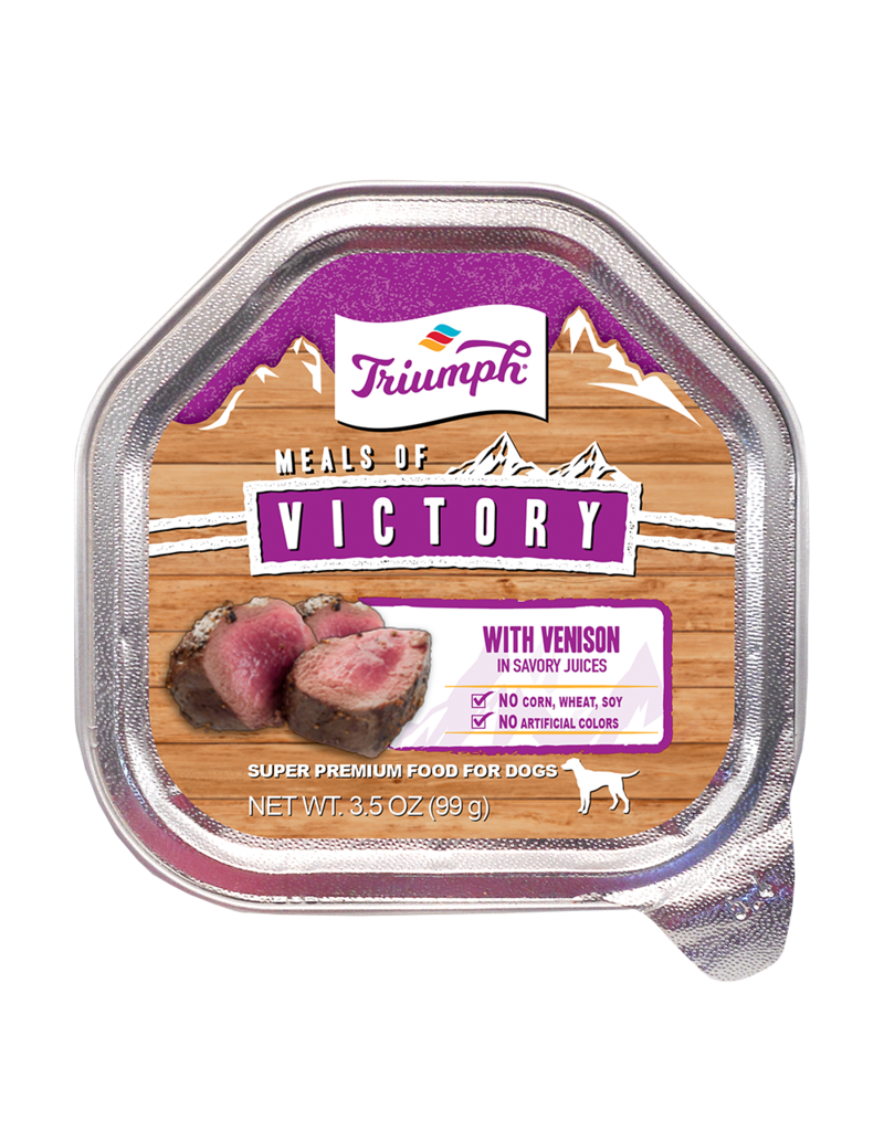 Triumph Triumph Meals Of Victory With Venison Recipe Wet Dog Food 3.5 oz Tray