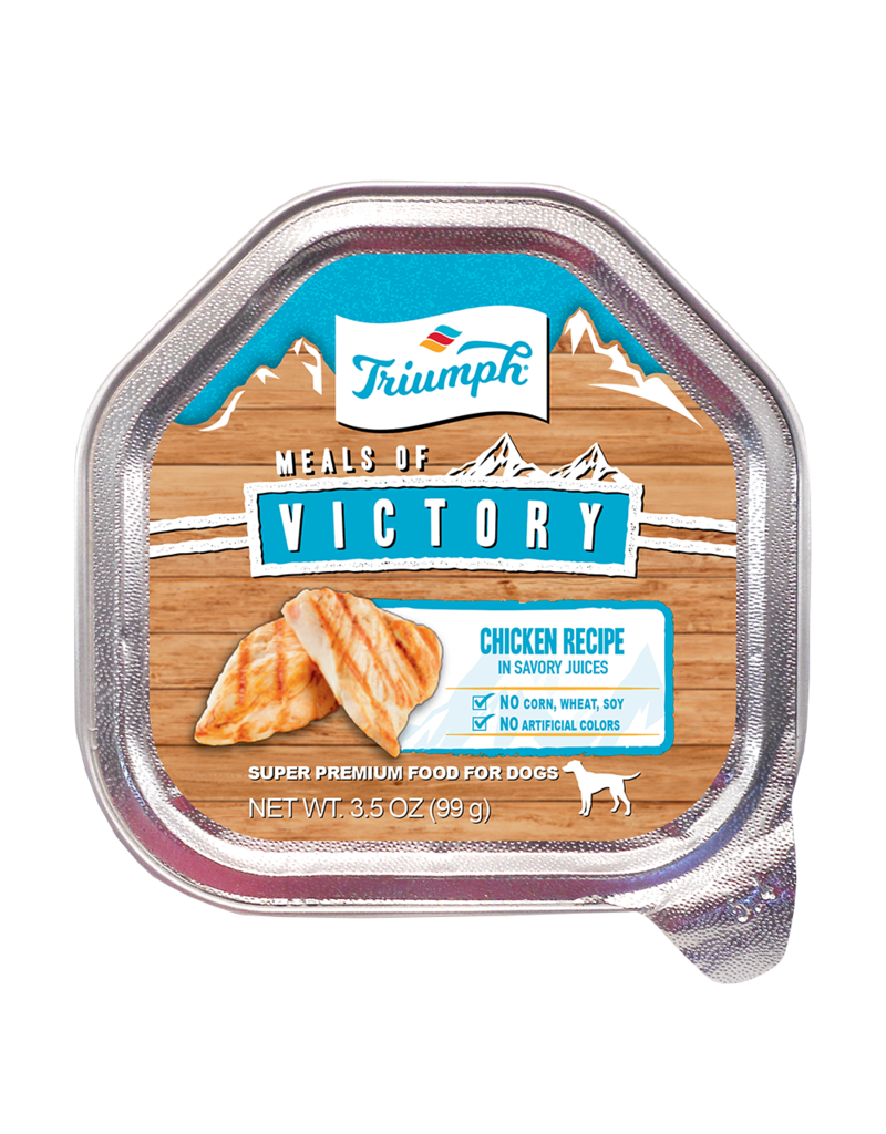 Triumph Triumph Meals of Victory Chicken Recipe Wet Dog Food 3.5 oz Tray