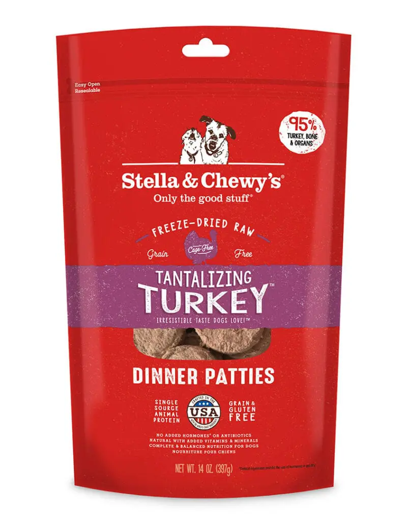 Stella & Chewys Stella And Chewy's Turkey Grain Free Dinner Patties Freeze Dried Raw Dog Food 14 oz