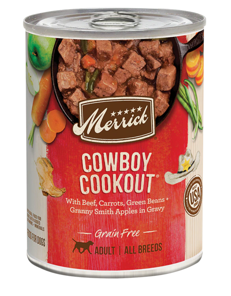 Merrick Grain Free Cowboy Cookout Canned Dog Food 12.7oz can Noah's Ark
