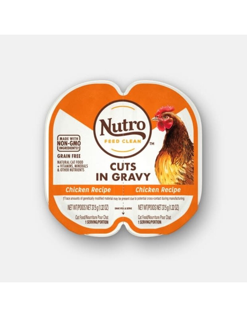 Nutro Nutro Perfect Portions Grain Free Cuts In Gravy Real Chicken Recipe Wet Cat Food Trays 2.65oz   tray