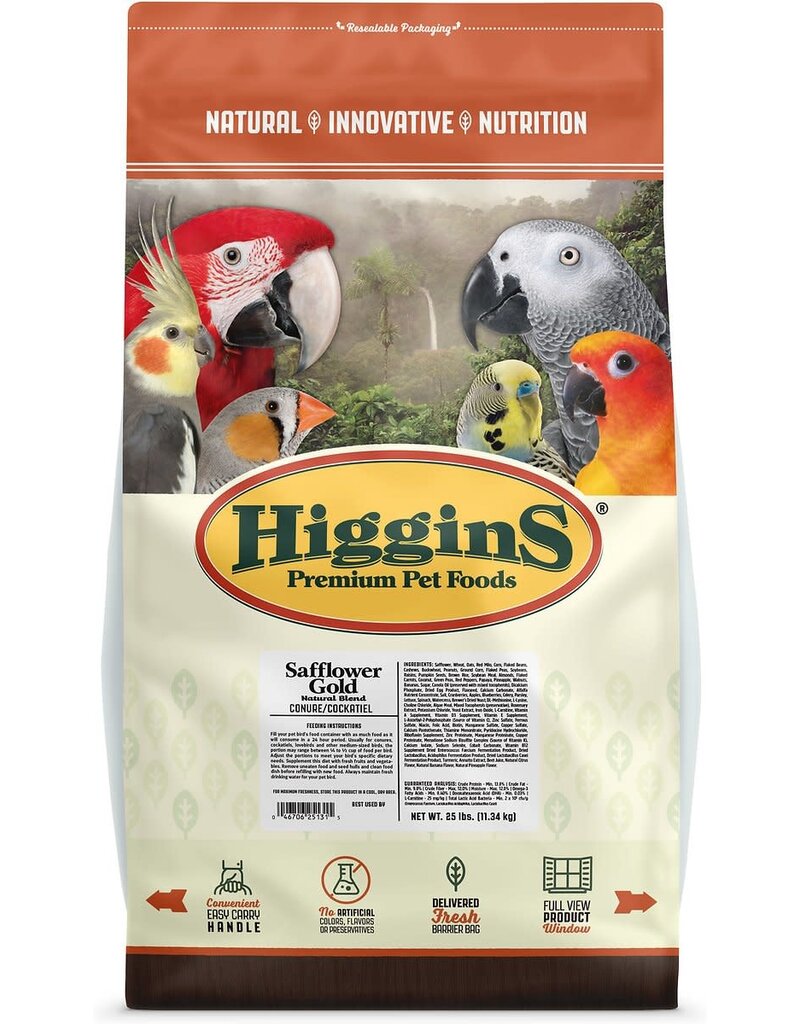 Higgins Higgins Safflower Gold Blend Conure & Cockatiel 25 LB