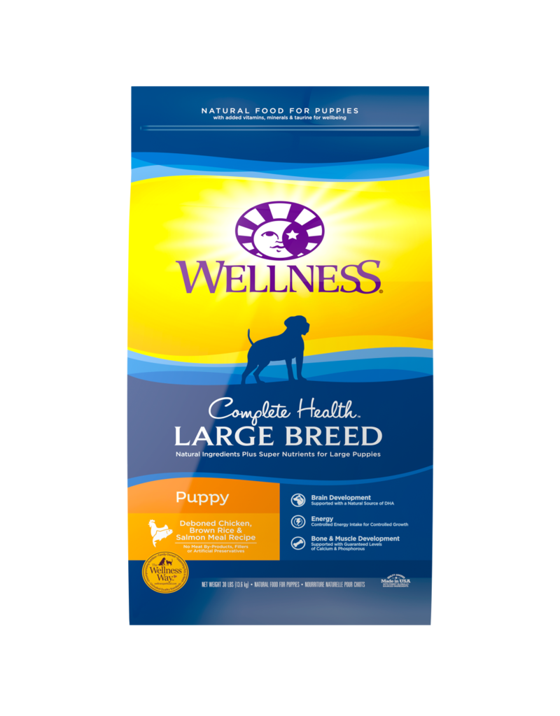 Wellness Wellness CH Large Breed Puppy Chicken/Rice/Salmon 30 lb