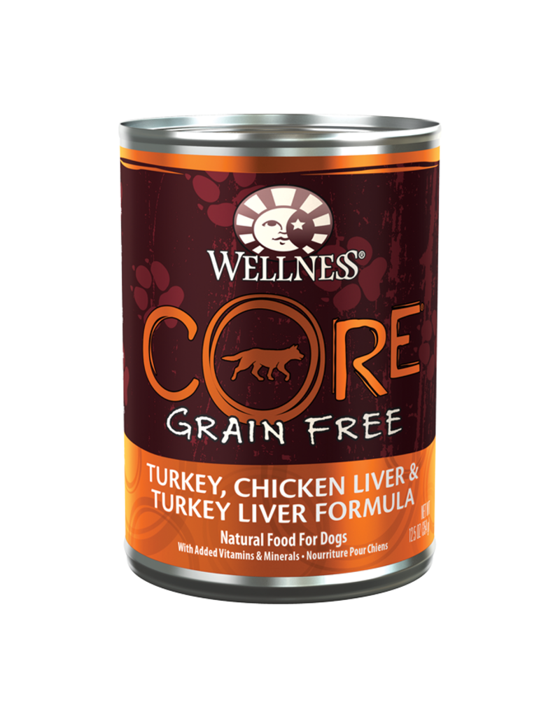 Wellness Wellness Core Grain Free Turkey, Chicken Liver & Turkey Liver Recipe Canned Dog Food 12.5 oz   can