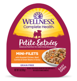 Wellness Wellness Petite Entrees Mini-Filets Grain Free Natural Roasted Chicken And Beef Recipe Wet Dog Food 3oz tray