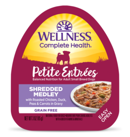 Wellness Wellness Petite Entrees Shredded Medley with Roasted Chicken, Duck, Peas & Carrots 3oz Tray