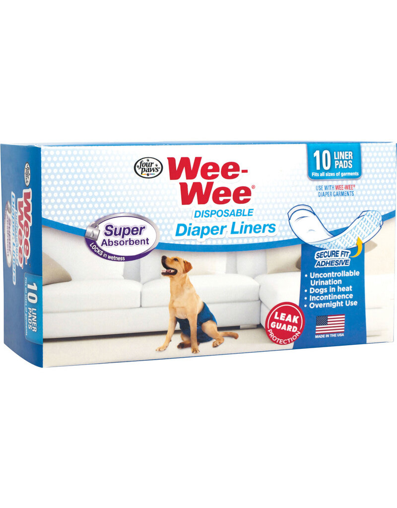Four Paws Four Paws Wee Wee Pad Disposable Diaper Liners Super Absorbent 10pk