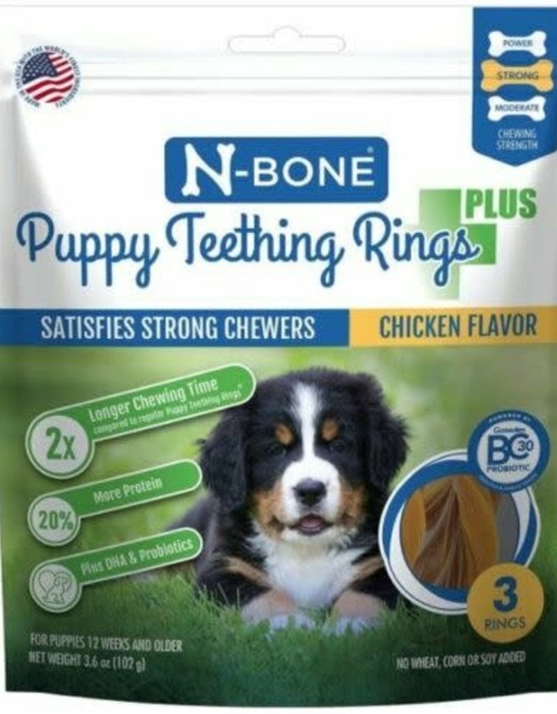 N-Bone NBone  Dog Teeth Cleaning Rings PLUS  Chicken 3pk