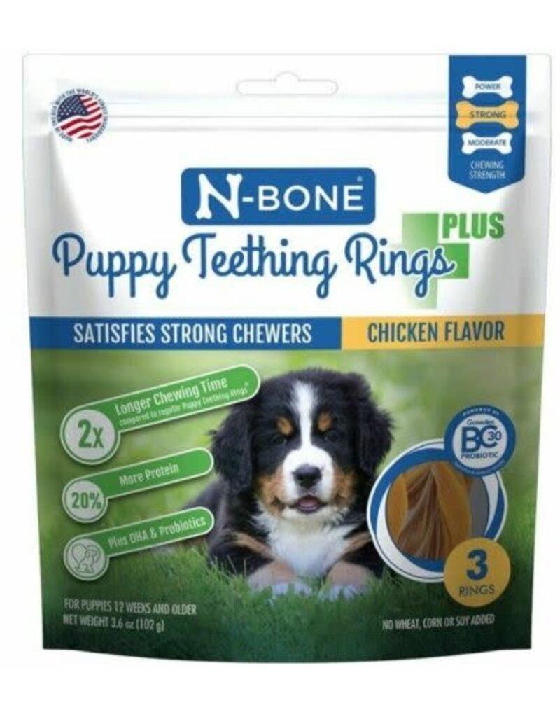 N-Bone NBone  Dog Teeth Cleaning Rings PLUS  Chicken 3pk