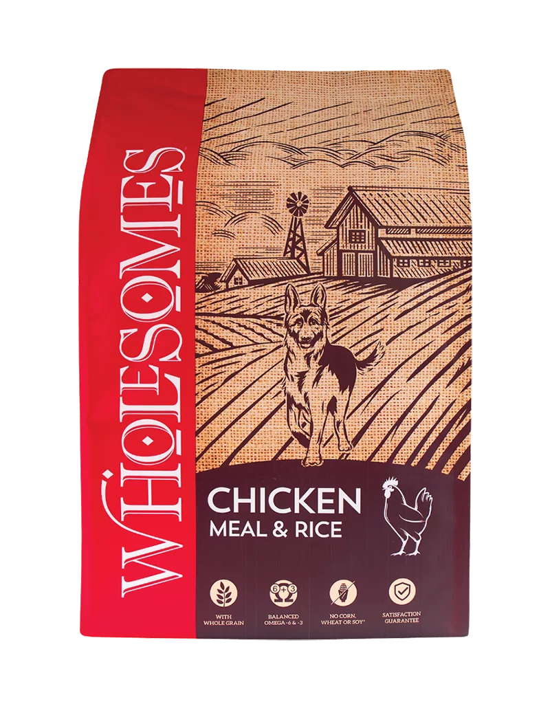 Wholesomes Chicken Meal & Rice Dog food 40lb Noah's Ark