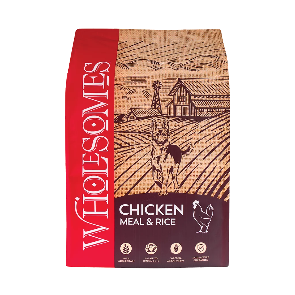 Wholesomes Chicken Meal & Rice Dog food 40lb Noah's Ark
