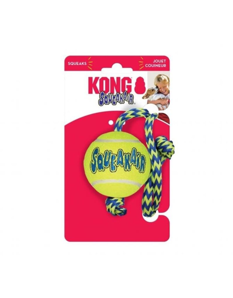 Kong Company Kong SqueakAir Ball w/ Rope Dog Toy Med