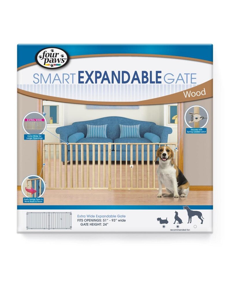 Four Paws Four Paws Extra Wide Expandable Dog Gate 51-93Wx24H