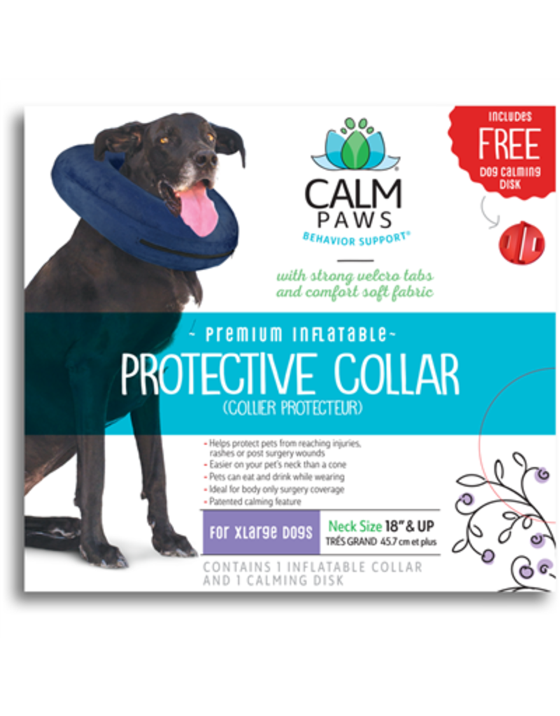 Acorn Pet Calm Paws  Inflatable Pet Collar W/Calming Disk Dog