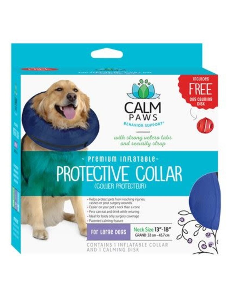 Acorn Pet Calm Paws  Inflatable Pet Collar W/Calming Disk Dog