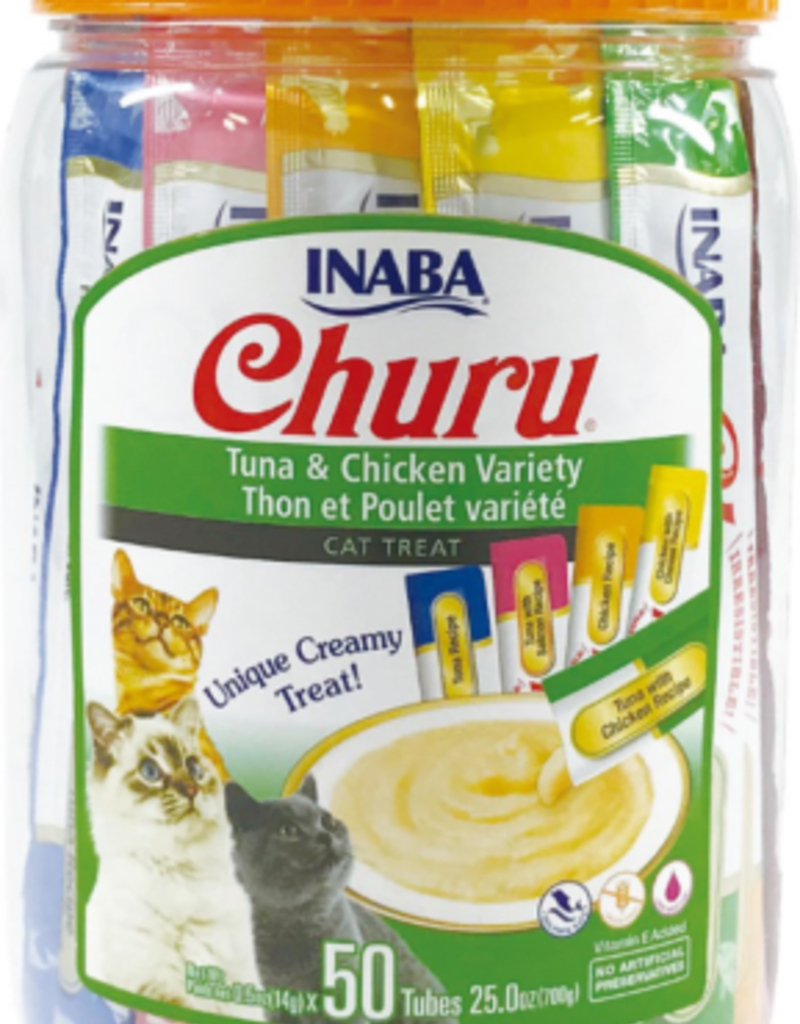 INABA Inaba Churu Puree Variety Pack Tuna/Chicken .5Oz-50 Pk