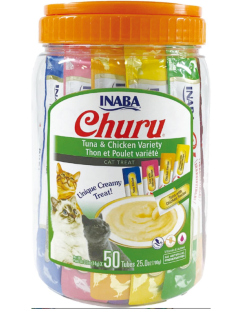 Inaba Inaba Churu Puree Variety Pack Tuna/Chicken .5Oz-50 Pk