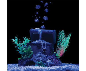  GloFish Aquarium Décor and Pump, Treasure Chest Air