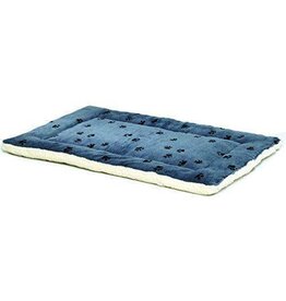 MidWest MidWest QuietTime Fleece Blue Paw Print Reversible Pet Bed & Crate Mat