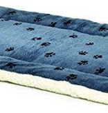 MidWest MidWest Quiet Time Fleece Blue Paw Print Reversible Pet Bed & Crate Mat