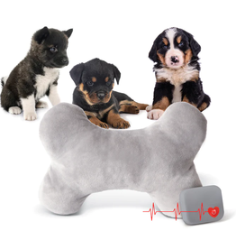 K&H Manufacturing K&H Mother's Heartbeat Puppy Bone Pillow Gray Md