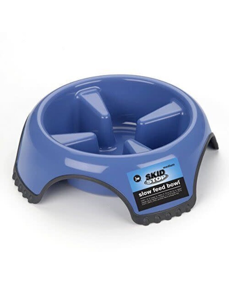 JW JW Pet Skid Stop Slow Feed Bowl Assorted Color