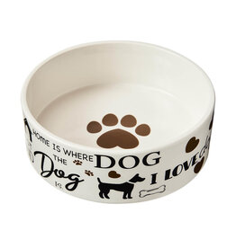 Ethical Pet Spot I Love Dogs Stoneware Dog Dish  7 inch