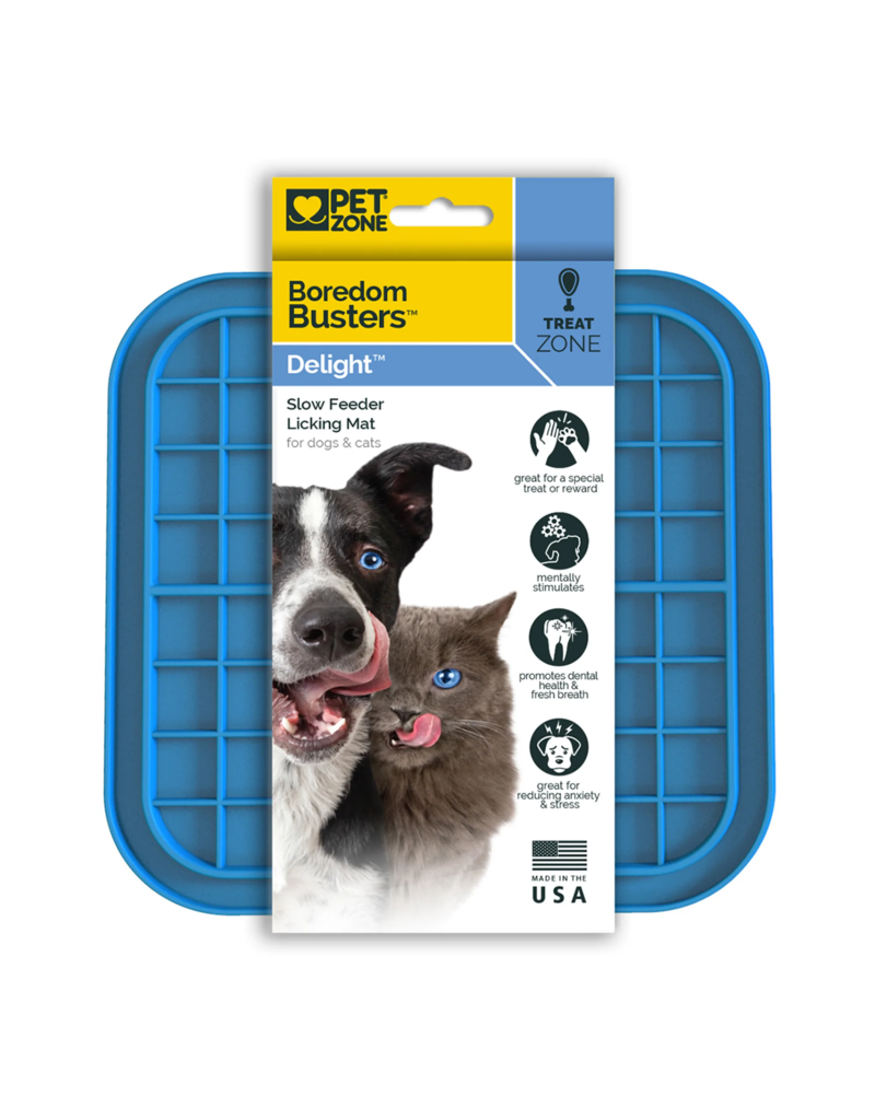Pet Zone Pet Zone Boredom Busterz Delight  Blue Licking Mat