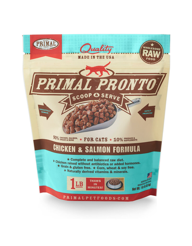 Primal Pet Foods Primal Pet Foods Feline Raw Frozen Pronto Chicken & Salmon Formula 1lb