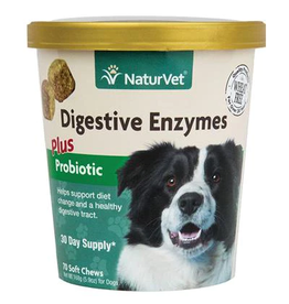 NaturVet NaturVet Digestive Enzymes Soft Chew With Prebiotics & Probiotics 70Ct Chew