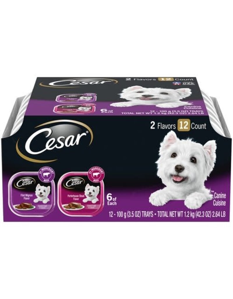 Cesar Cesar Canine Cuisine Filet Mignon/Porterhouse 2x12pc Variety Pack 3.5Oz-Master