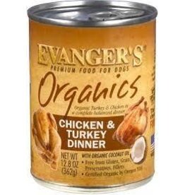 Evangers Evangers Organic Chicken & Turkey Dog Food Cans 12.8Oz Can