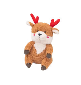 Zippy Paws Zippy Paws Holiday Reindeer Brn/Red/Wh Md