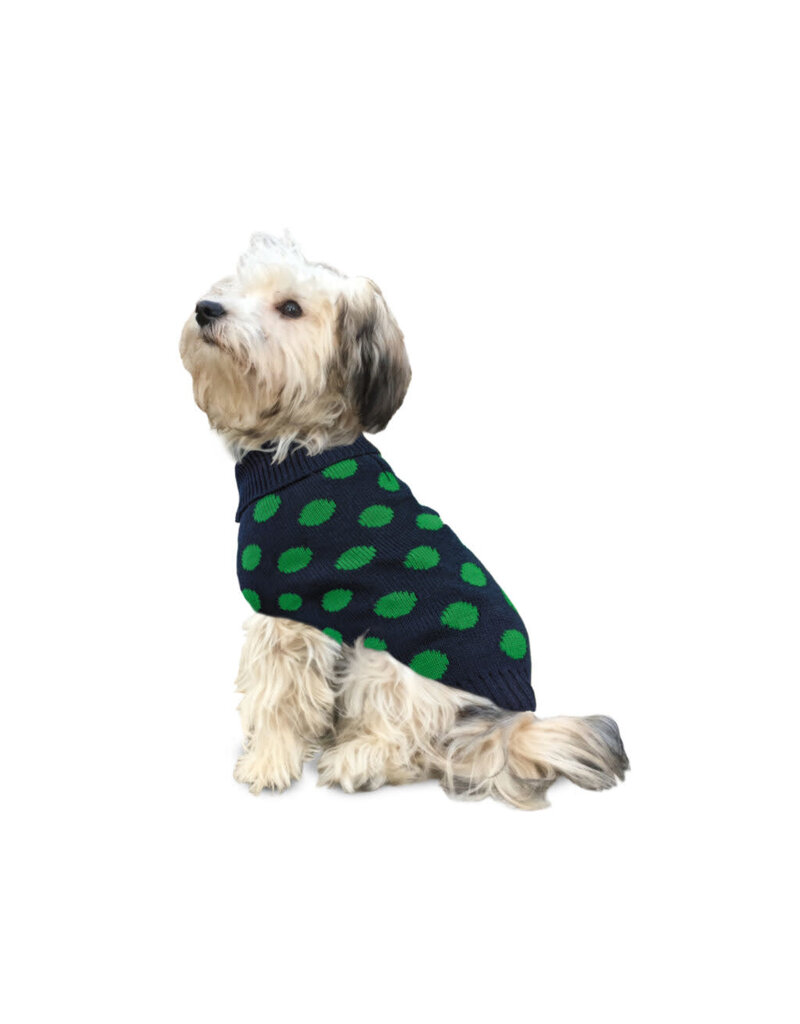 Fashion Pet Fashion Pet Sweater Contrast Dot Green