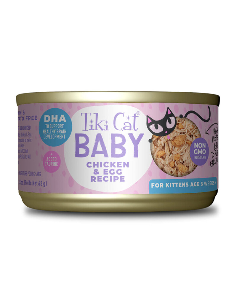 Tiki Pet Tiki Pet Cat Baby Chicken & Egg Recipe Canned Kitten Food 2.4 Oz