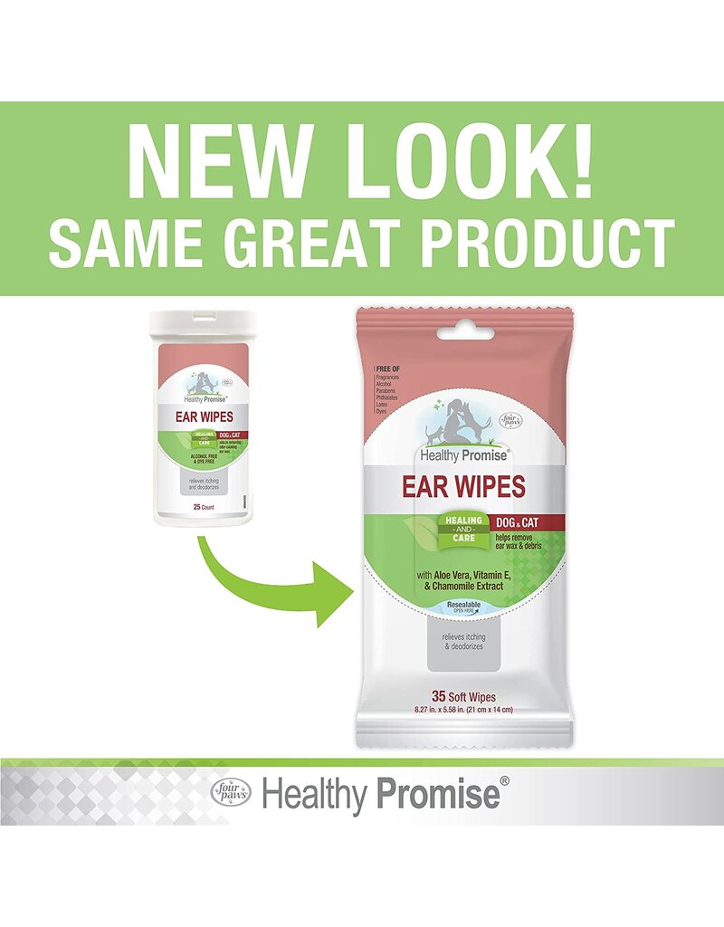 Four Paws Four Paws Ear Wipes for Dogs and Cats 35 Ct