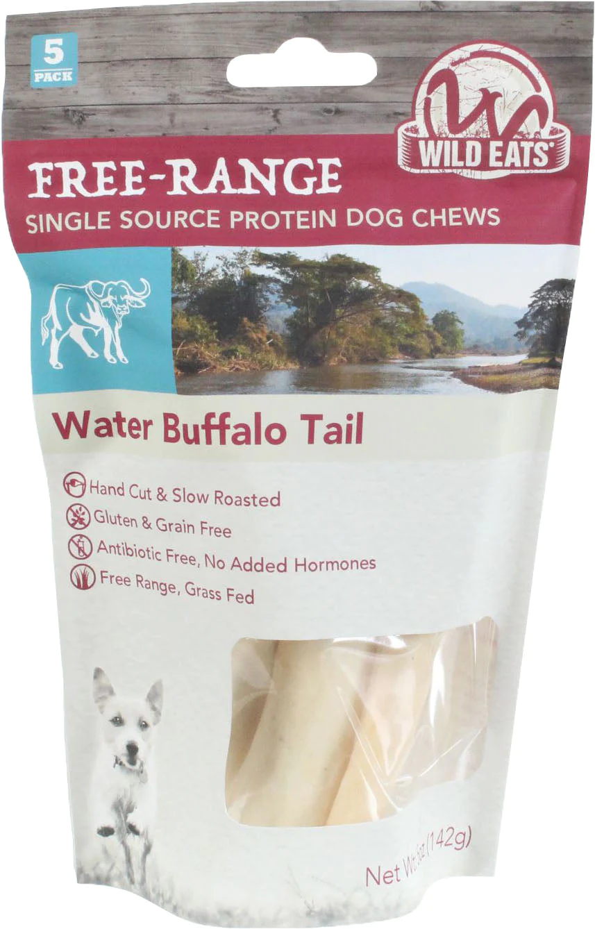 Wild Eats Water Buffalo Tail Dog Chew 4in 5PK Noah's Ark