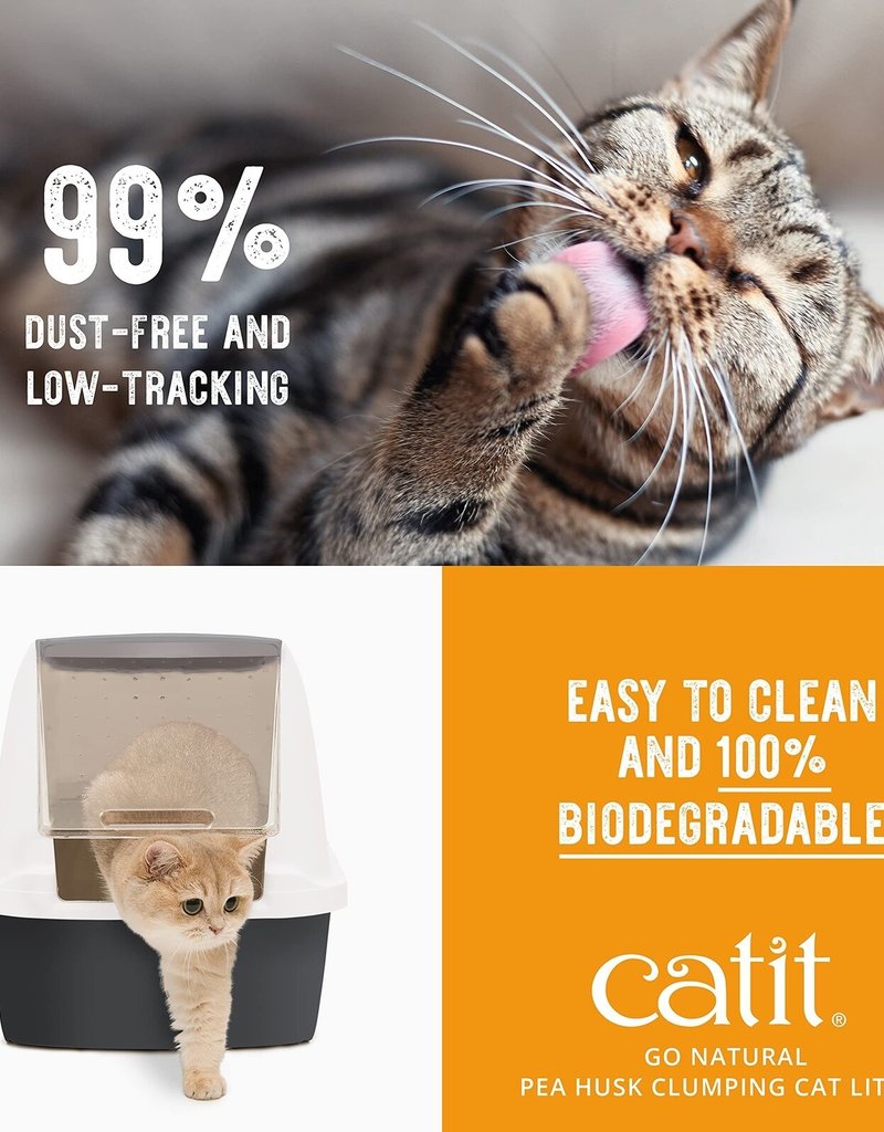 Catit Go Natural Pea Husk Clumping Cat Litter 14.8 lb, Lavender Noah