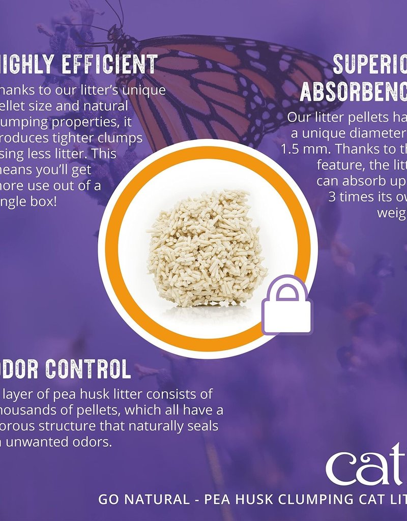 Catit Go Natural Pea Husk Clumping Cat Litter 14.8 lb, Lavender Noah