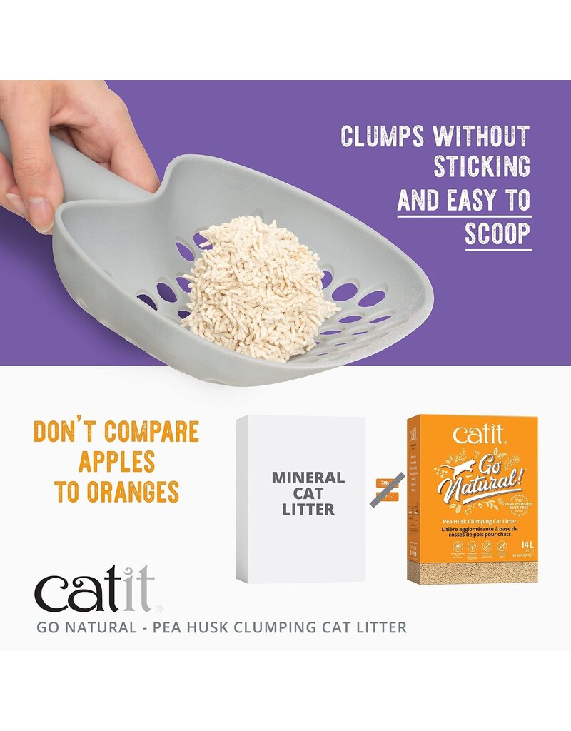 Catit Catit Go Natural Pea Husk Clumping Cat Litter 14.8 lb, Light vanilla scent