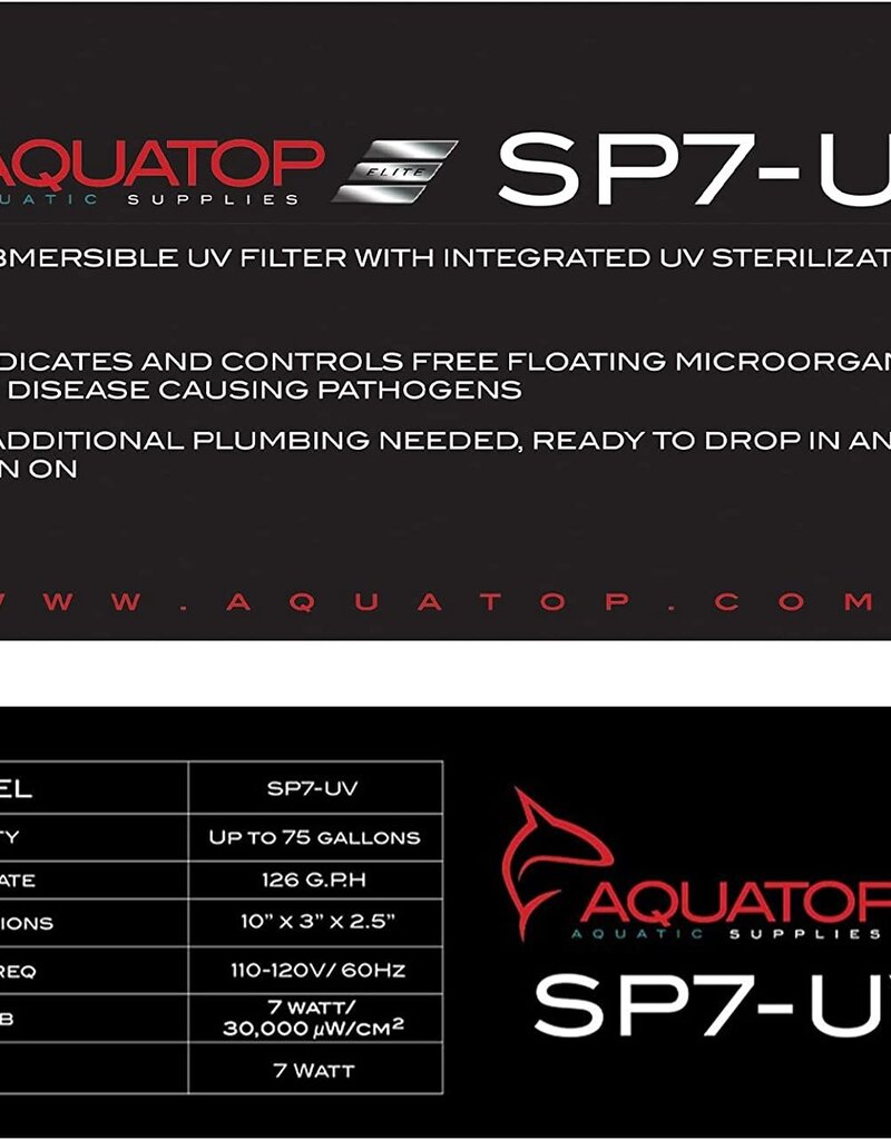 Aquatop SP7UV Submersible UV Filter Noah's Ark