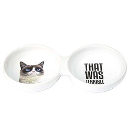 Petrageous Grumpy Cat That Was Terrible 10" Duo Diner, White 1 Cup Ea.
