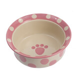Petrageous Petrageous Polka Paws 6" Dog Bowl Deep Pink 2 Cups