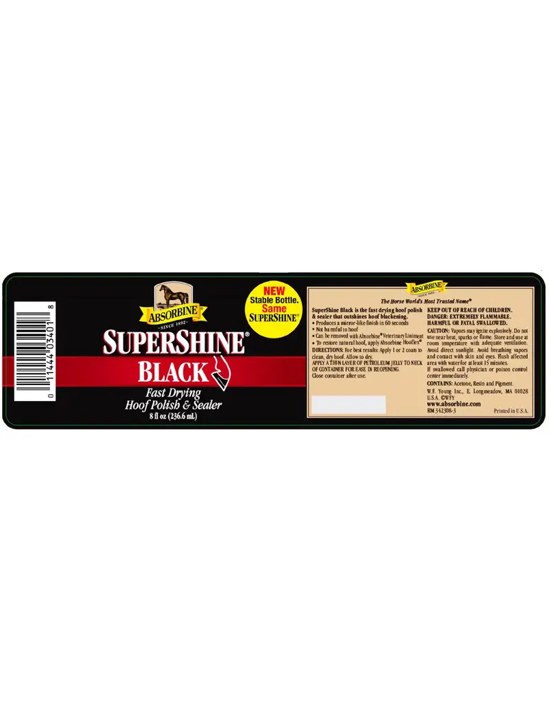 WF Young Supershine Hoof Polish and Sealer Black 8 oz