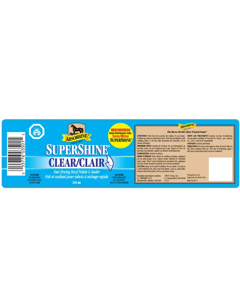 WF Young Supershine Hoof Polish and Sealer 8 oz