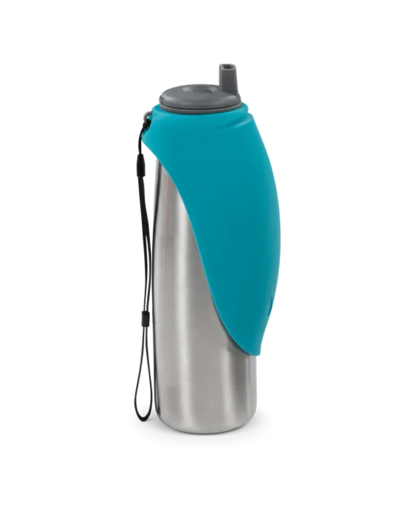 Messy Mutts Messy Mutt Double Wall Vacuum Insulated Stainless Steel Dog Travel Water Bottle with Silicone Flip Up Bowl